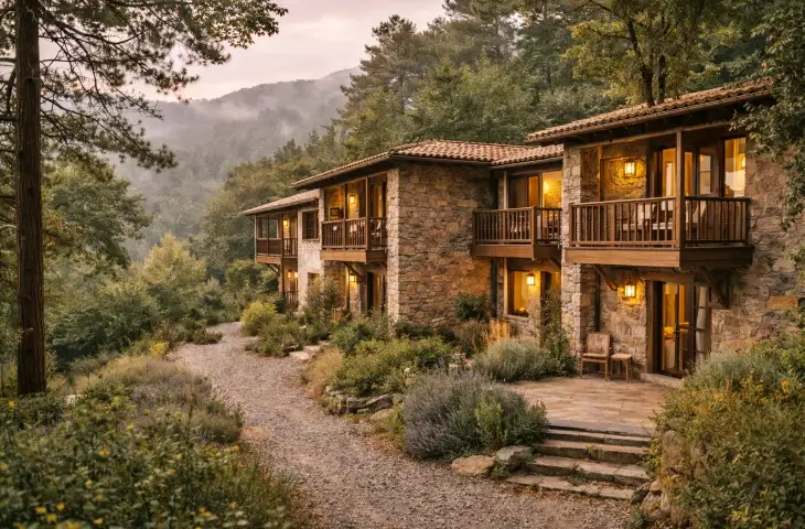 Sessiz rota için orman içinde butik konaklama